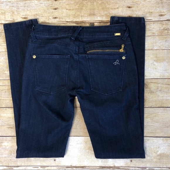 DL1961 Amanda Dark Blue Zip Pocket Skinny Jeans - Picture 3 of 8